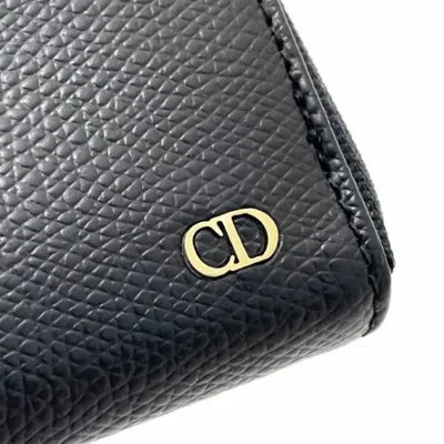 Pre-owned Dior Christian  Black Leather Coin Purse/coin Case ()
