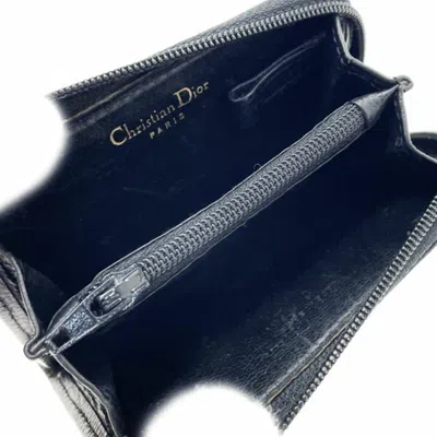 Pre-owned Dior Christian  Black Leather Coin Purse/coin Case ()