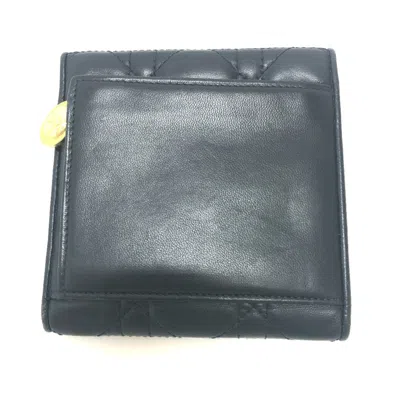 Pre-owned Dior Christian  Cannage/lady  Navy Leather Coin Purse/coin Case ()