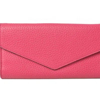Pre-owned Dior Christian  Issimo Light Blue Rose Pink Leather Long Wallet (bi-fold) () In Light Blue, Rose Pink
