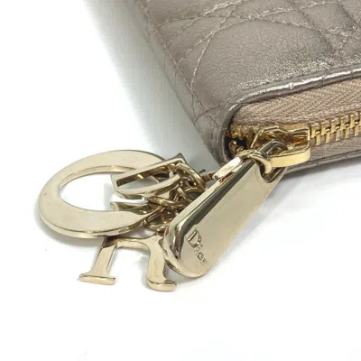 Pre-owned Dior Christian  Gold Leather Long Wallet (bi-fold) ()