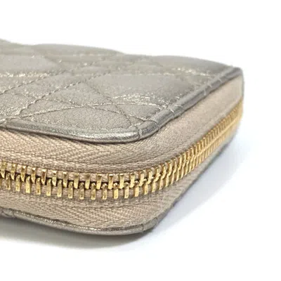 Pre-owned Dior Christian  Gold Leather Long Wallet (bi-fold) ()