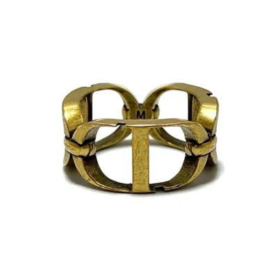 Pre-owned Dior Christian  Gold Metal Band Ring ()