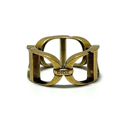Pre-owned Dior Christian  Gold Metal Band Ring ()