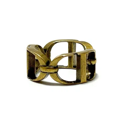 Pre-owned Dior Christian  Gold Metal Band Ring ()