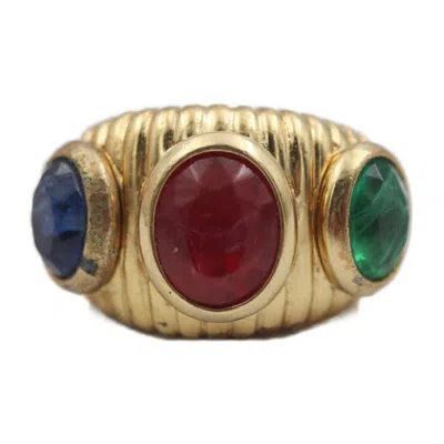 Pre-owned Dior Christian  Gold Metal Band Ring ()