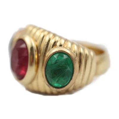 Pre-owned Dior Christian  Gold Metal Band Ring ()