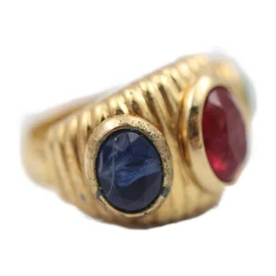 Pre-owned Dior Christian  Gold Metal Band Ring ()