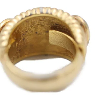Pre-owned Dior Christian  Gold Metal Band Ring ()