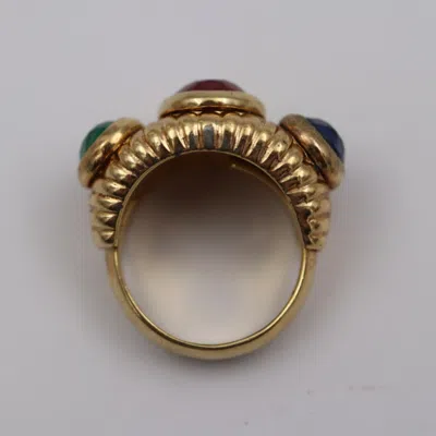 Pre-owned Dior Christian  Gold Metal Band Ring ()
