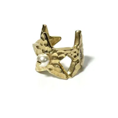 Pre-owned Dior Christian  Gold Metal Band Ring ()