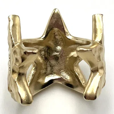 Pre-owned Dior Christian  Gold Metal Band Ring ()