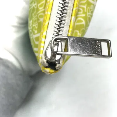 Pre-owned Dior Christian  Green Yellow Nylon Clutch Bag Pouch () In Green, Yellow