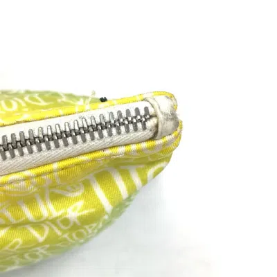 Pre-owned Dior Christian  Green Yellow Nylon Clutch Bag Pouch () In Green, Yellow