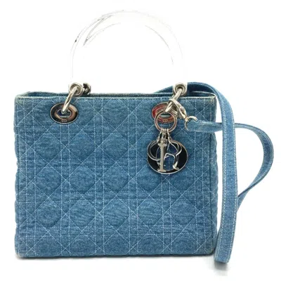 Pre-owned Dior Christian  Lady  Blue Denim Handbag Shoulder Bag ()