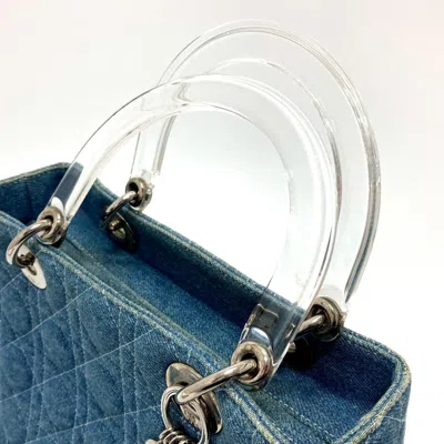 Pre-owned Dior Christian  Lady  Blue Denim Handbag Shoulder Bag ()