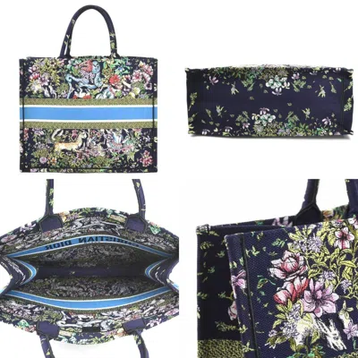 Pre-owned Dior Christian  Navy Canvas Handbag Tote Bag ()