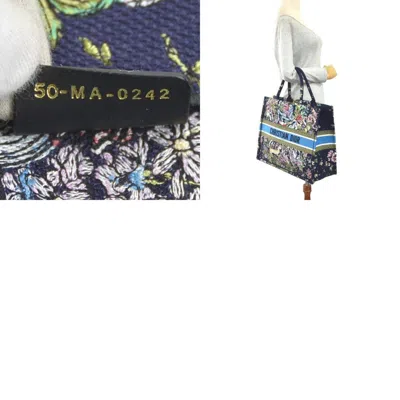 Pre-owned Dior Christian  Navy Canvas Handbag Tote Bag ()