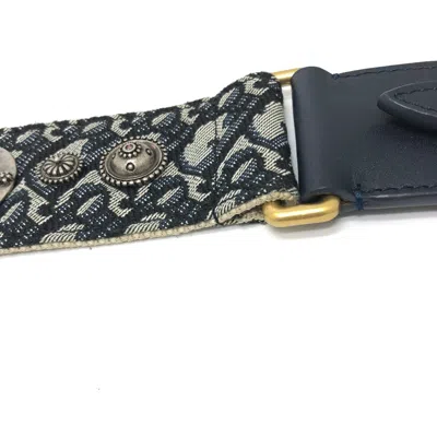 Pre-owned Dior Christian  Navy Cloth Chain/shoulder Wallet ()