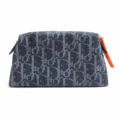 Pre-owned Dior Christian  Navy Denim Pouch ()