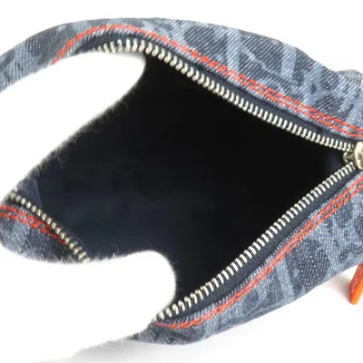 Pre-owned Dior Christian  Navy Denim Pouch ()