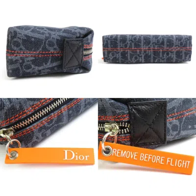 Pre-owned Dior Christian  Navy Denim Pouch ()