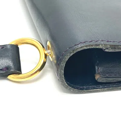 Pre-owned Dior Christian  Navy Leather Shoulder Bag ()