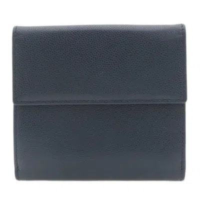 Pre-owned Dior Christian  Navy Leather Wallet (bi-fold) ()