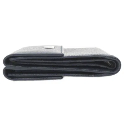 Pre-owned Dior Christian  Navy Leather Wallet (bi-fold) ()