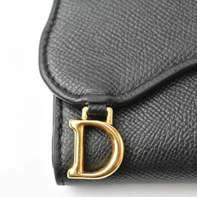 Pre-owned Dior Christian  Navy Leather Wallet (tri-fold) ()