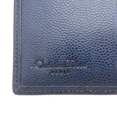 Pre-owned Dior Christian  Navy Leather Wallet (bi-fold) ()