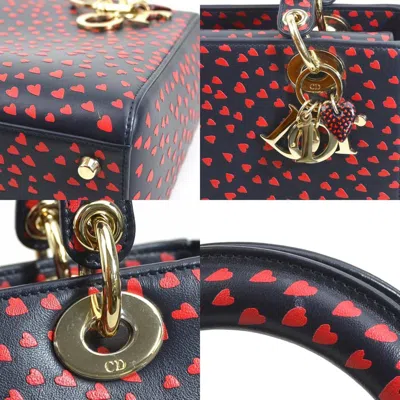 Pre-owned Dior Christian  Navy Red Color Leather Handbag Shoulder Bag () In Navy, Red Color