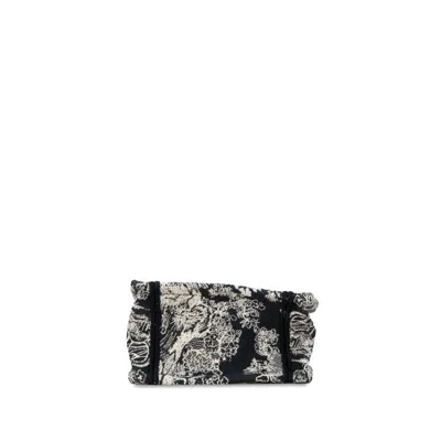 Pre-owned Dior Christian  Navy White Jacquard Handbag Shoulder Bag () In Navy, White