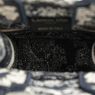 Pre-owned Dior Christian  Navy White Jacquard Handbag Shoulder Bag () In Navy, White