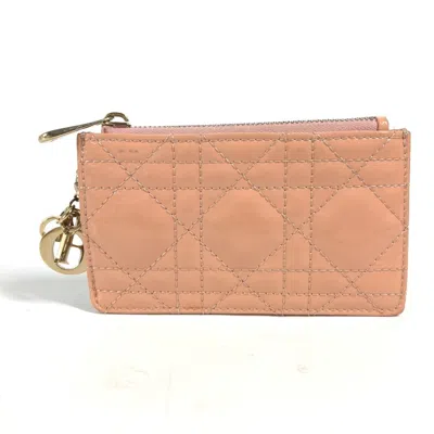 Pre-owned Dior Christian  Pink Leather Coin Purse/coin Case ()