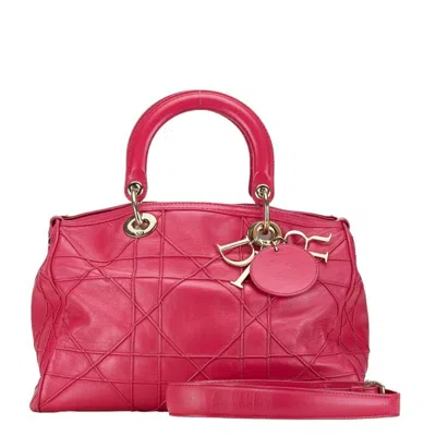 Pre-owned Dior Christian  Pink Leather Handbag Shoulder Bag ()