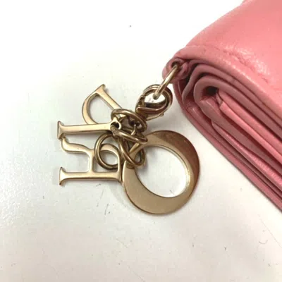 Pre-owned Dior Christian  Pink Leather Wallet (tri-fold) ()