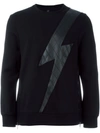 NEIL BARRETT quilted thunder sweatshirt,HANDWASH