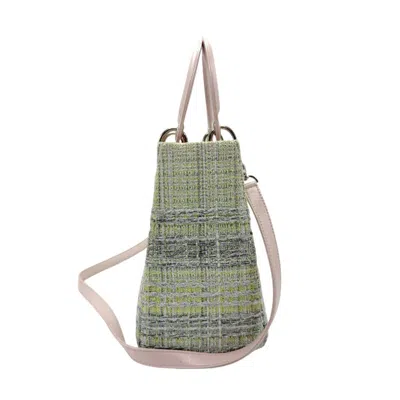 Pre-owned Dior Christian  Silver Tweed Leather Handbag Shoulder Bag ()
