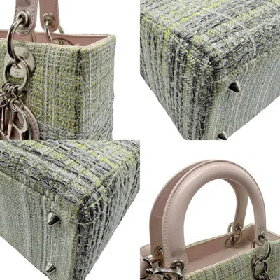 Pre-owned Dior Christian  Silver Tweed Leather Handbag Shoulder Bag ()