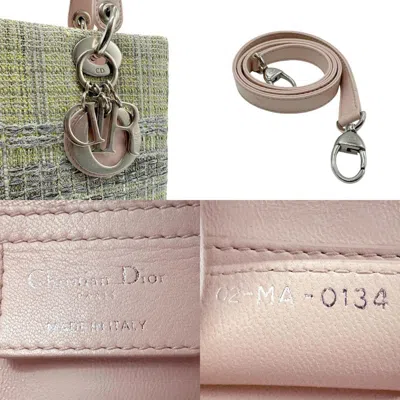 Pre-owned Dior Christian  Silver Tweed Leather Handbag Shoulder Bag ()