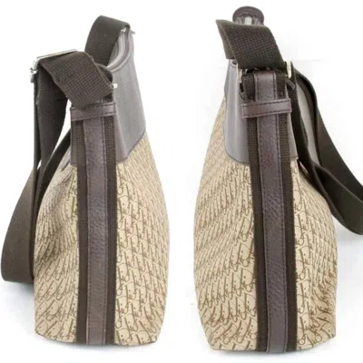 Pre-owned Dior Christian  Trotter Brown Canvas Leather Shoulder Bag ()