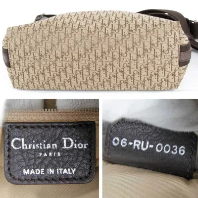 Pre-owned Dior Christian  Trotter Brown Canvas Leather Shoulder Bag ()