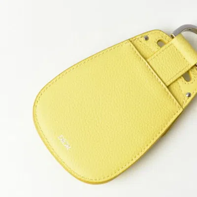 Pre-owned Dior Christian  Yellow Leather Metal Coin Purse/coin Case ()