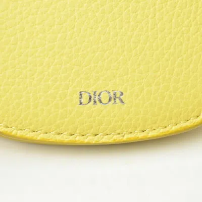 Pre-owned Dior Christian  Yellow Leather Metal Coin Purse/coin Case ()