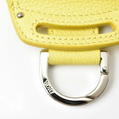 Pre-owned Dior Christian  Yellow Leather Metal Coin Purse/coin Case ()