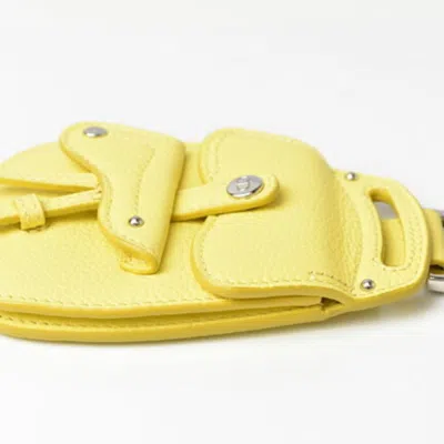 Pre-owned Dior Christian  Yellow Leather Metal Coin Purse/coin Case ()