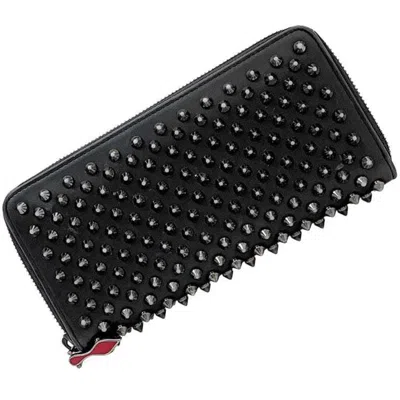 Pre-owned Christian Louboutin Black Leather Long Wallet (bi-fold) ()