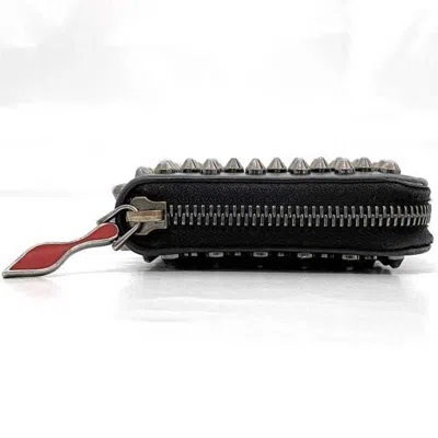 Pre-owned Christian Louboutin Black Leather Long Wallet (bi-fold) ()