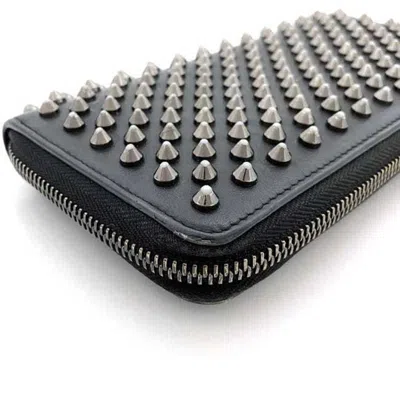 Pre-owned Christian Louboutin Black Leather Long Wallet (bi-fold) ()